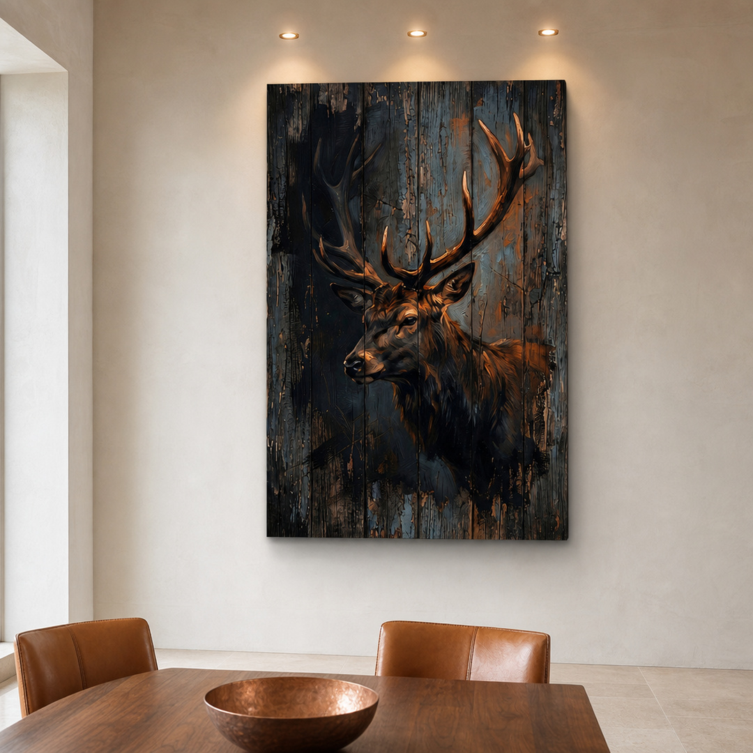 Tailored Canvases - Personalized Art Facebook ad: Rustic Stag Portrait | Made in the USA | Ships Fast