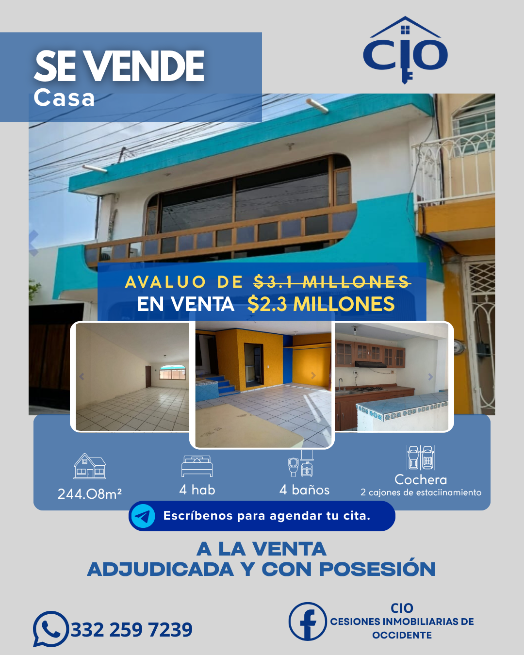 CIO Cesiones Inmobiliarias De Occidente Facebook ad: CIO cesiones inmobiliarias $ (Remates Bancarios) |…