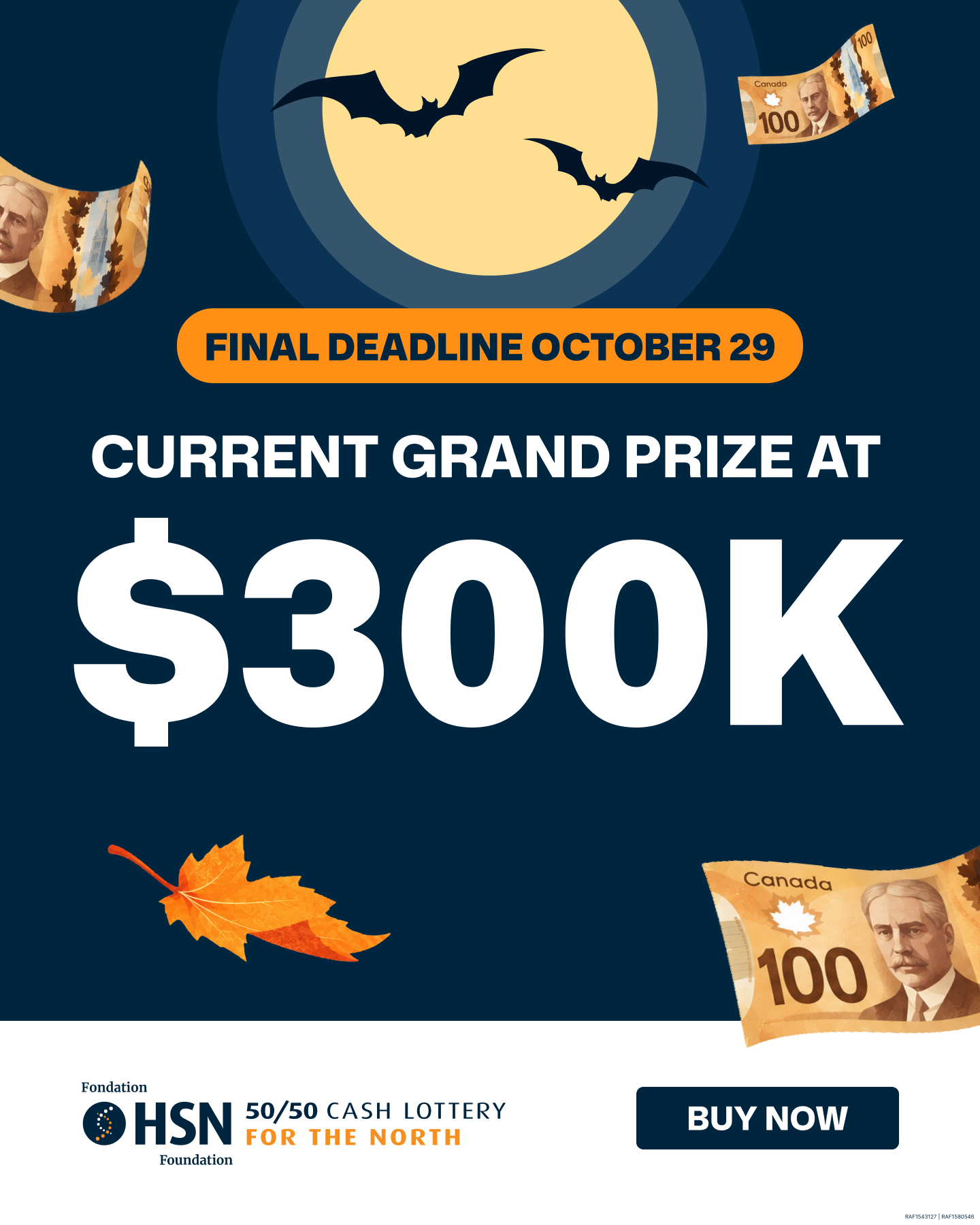 HSN 50/50 Facebook ad: Support Health Sciences North Foundation 50/50 Raffle