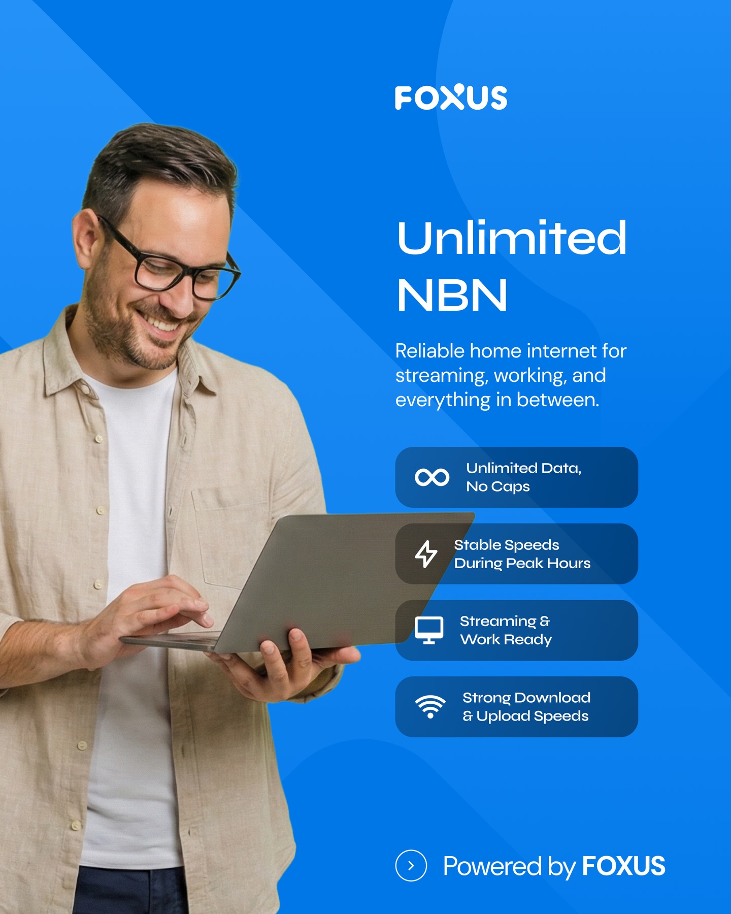 FOXUS Facebook ad: Unlimited NBN