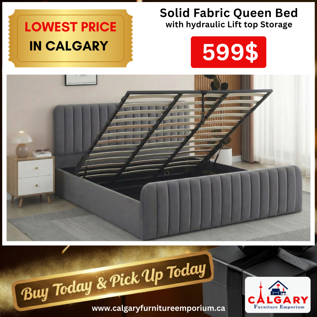 Calgary Furniture Emporium Facebook ad: Upgrade your bedroom to a 5-star suite without…