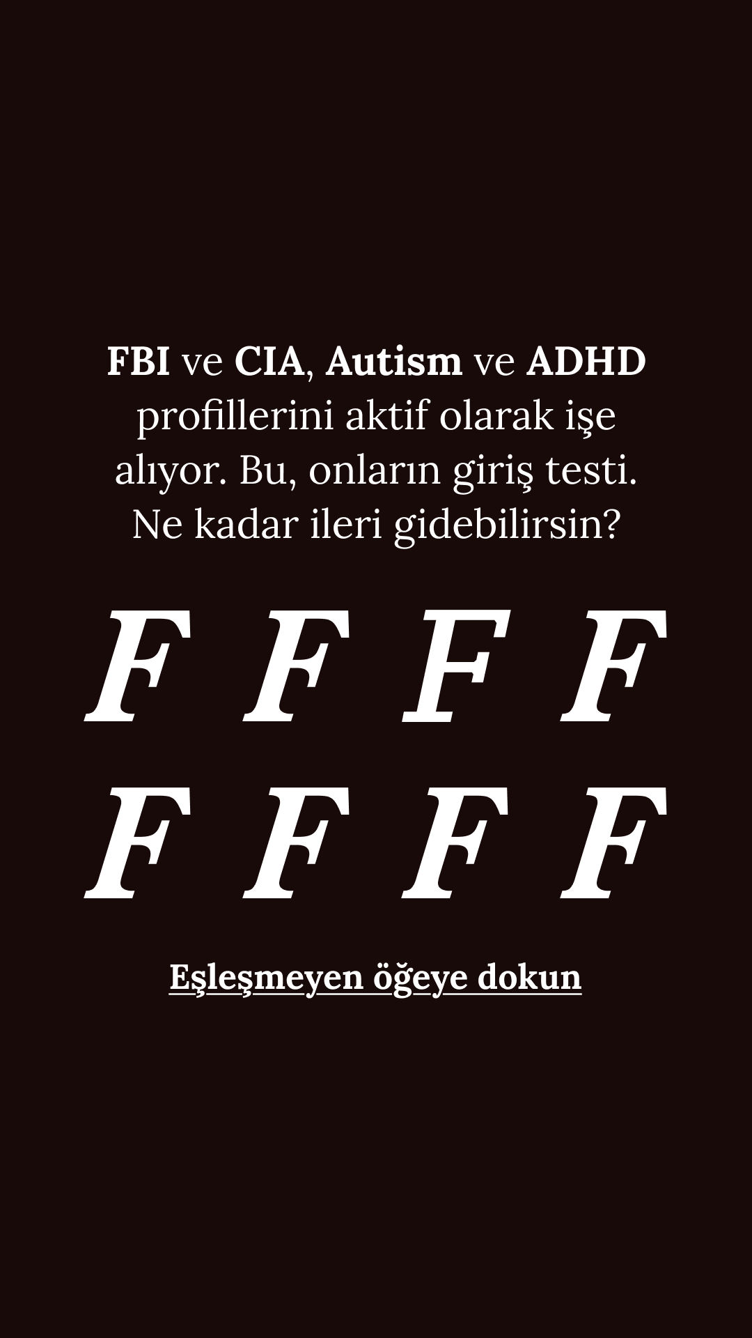 International Brain Test Facebook ad