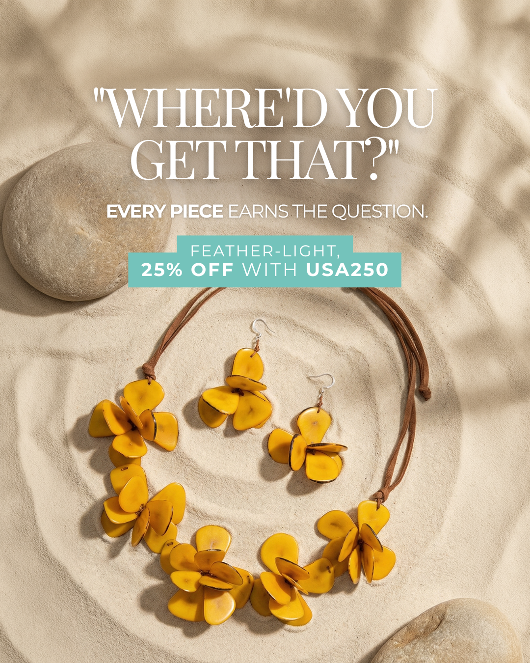 Tagua Jewelry by Soraya Cedeno Facebook ad