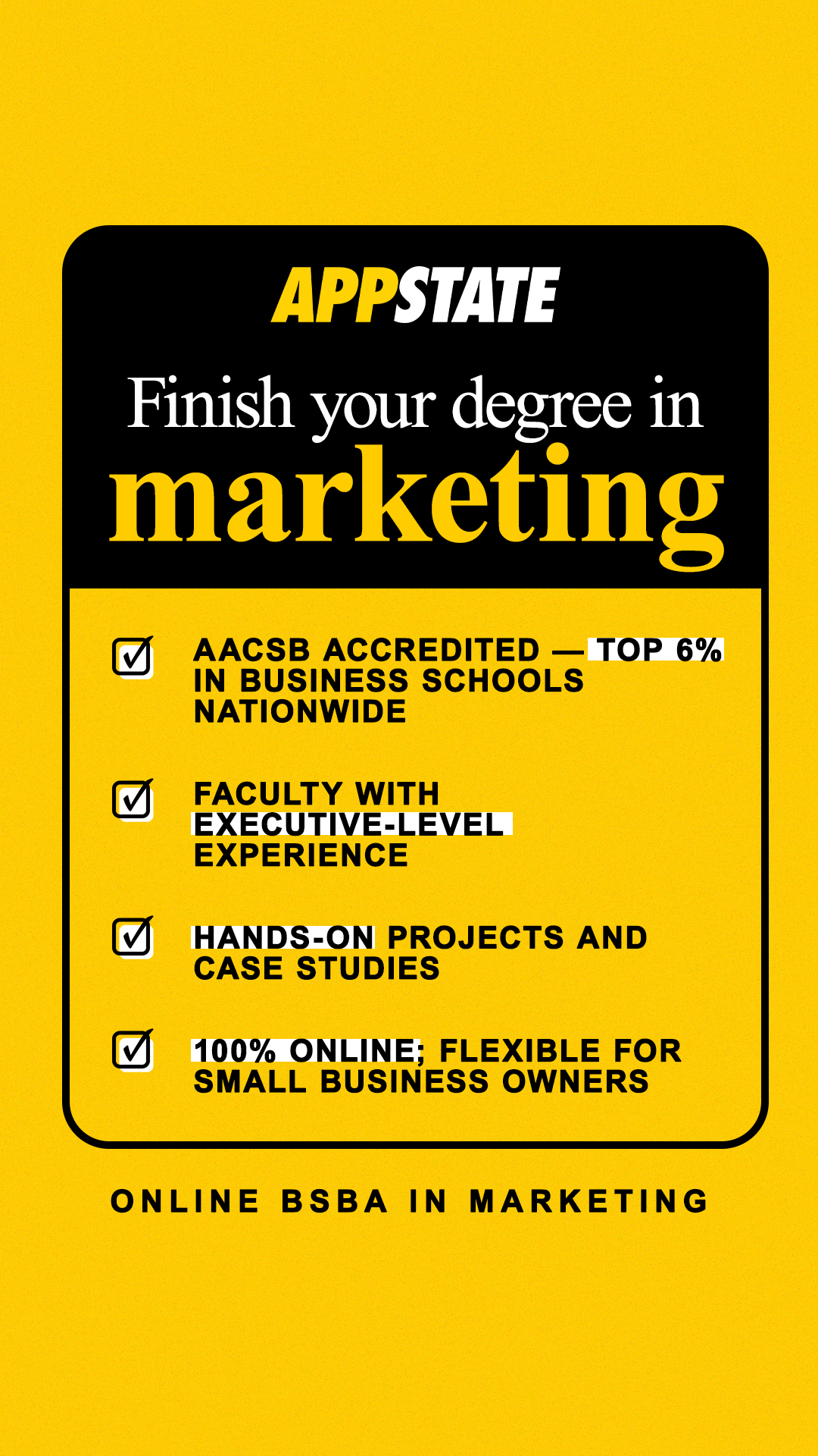 Appalachian State University Facebook ad from Dec 5, 2025