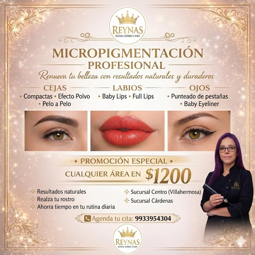 ReynaSalon Facebook ad: MICROPIGMENTACIÓN DE CEJAS $1200