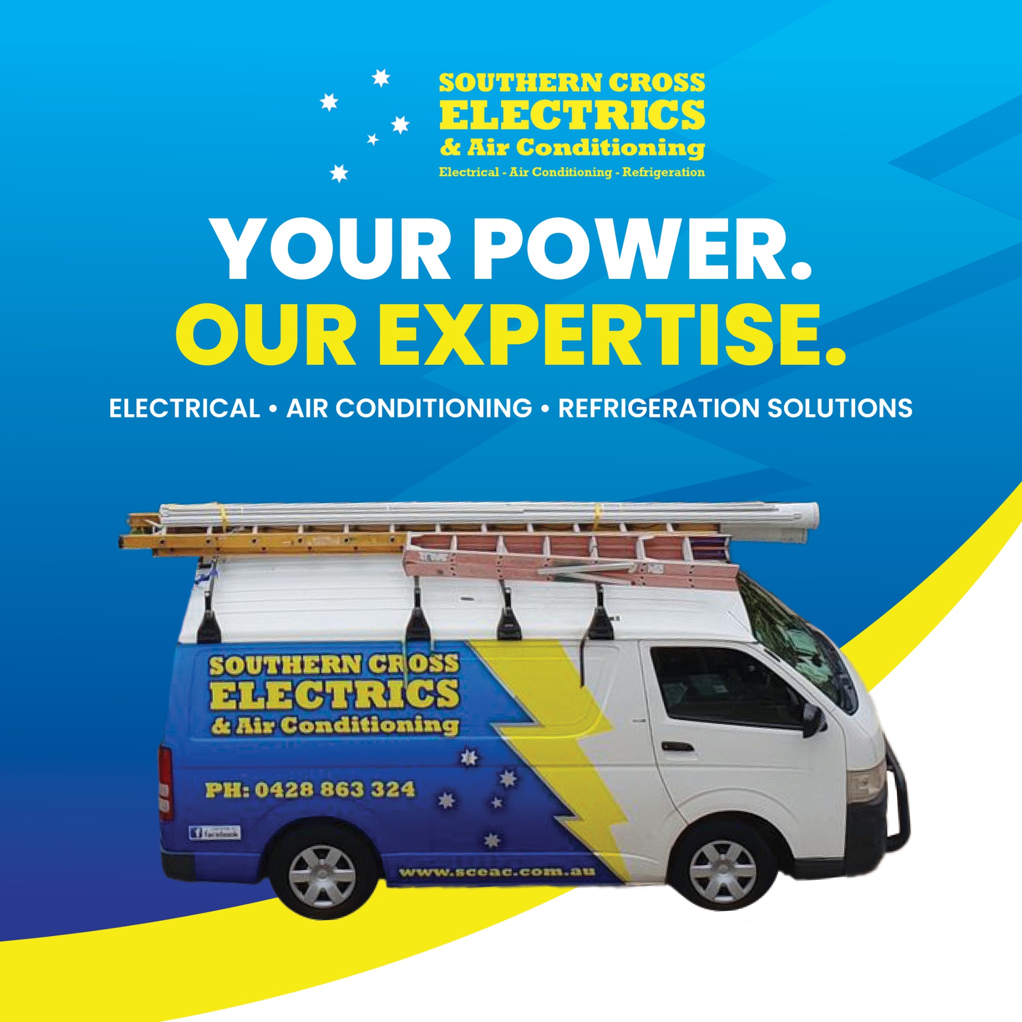 Southern Cross Electrics & Air Conditioning Facebook ad: At Southern Cross Electrics & Air Conditioning, we…