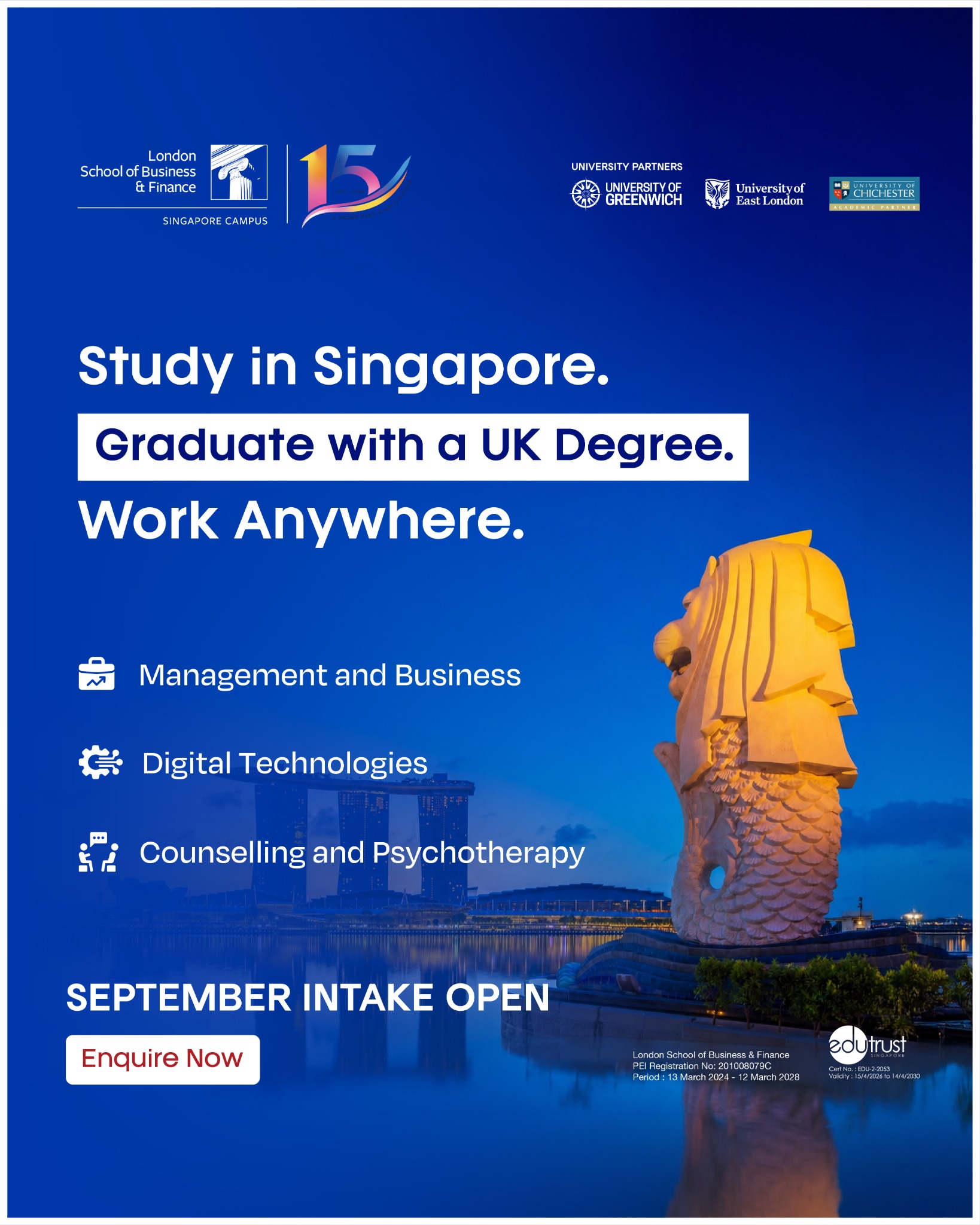 LSBF Singapore Campus Facebook ad