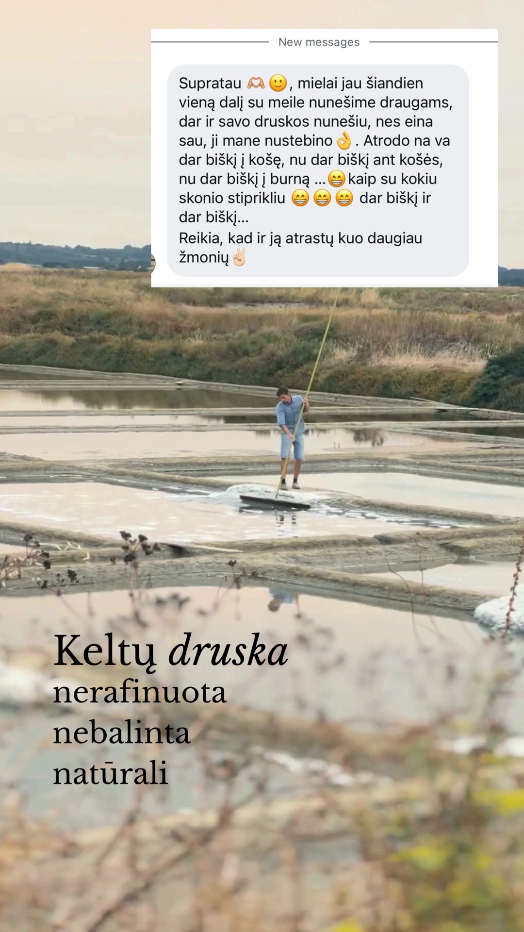 Ma Vitalité Facebook ad: Renkama rankomis. Neplaunama. Tikra jūros druska.