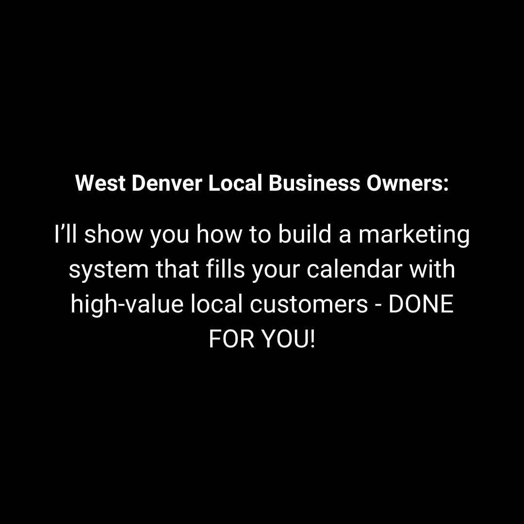 Local Legend Media Facebook ad: Done-for-you local marketing for West Denver businesses.
