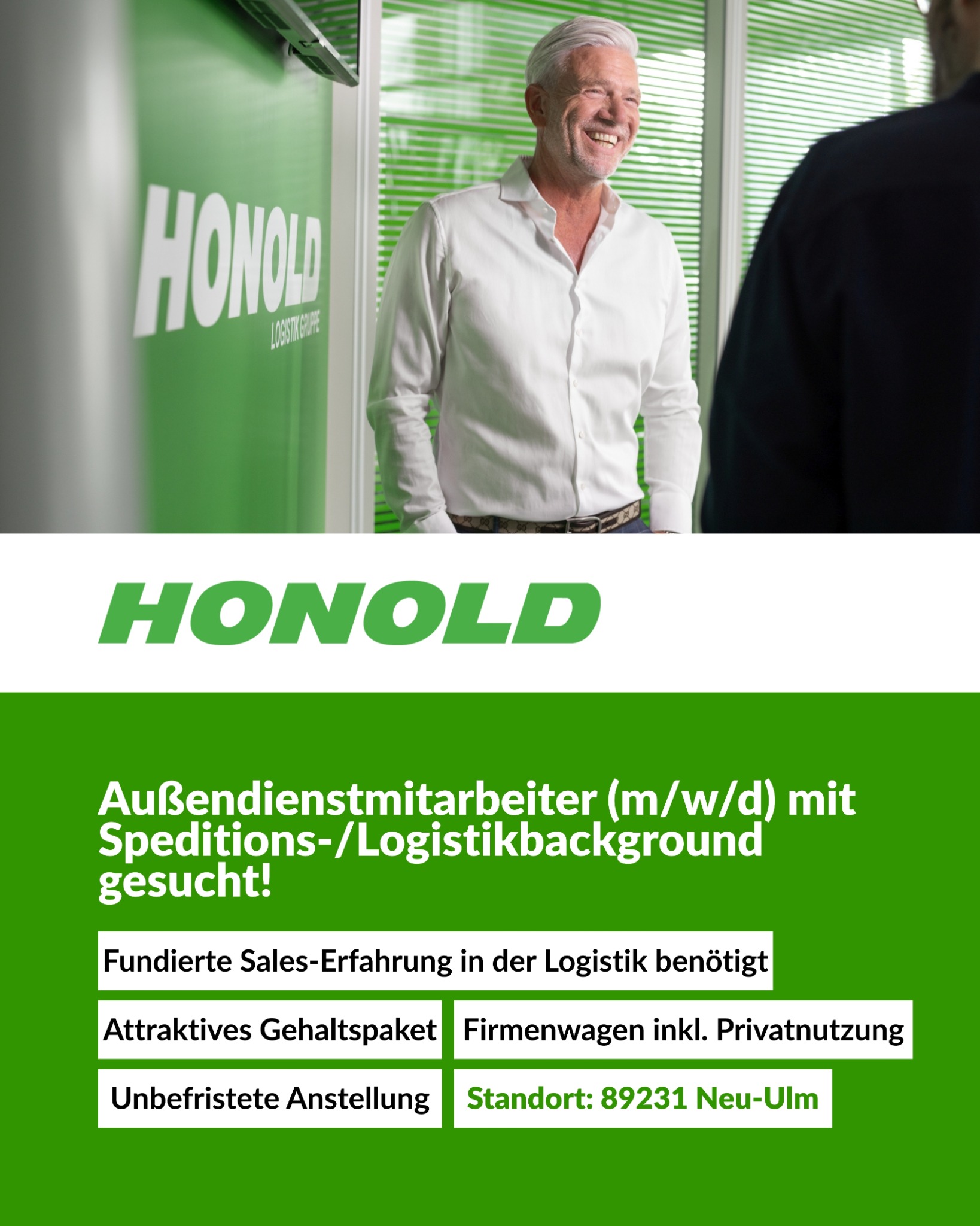 Honold Facebook ad: Sales-Jäger gesucht: Firmenwagen & ungedeckelte Tantiemen!