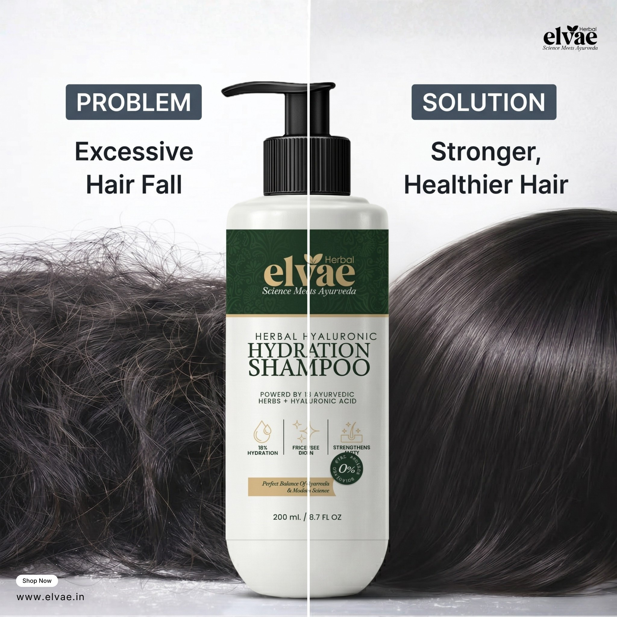 Elvae Herbal Facebook ad: Ayurveda + Hyaluronic Acid