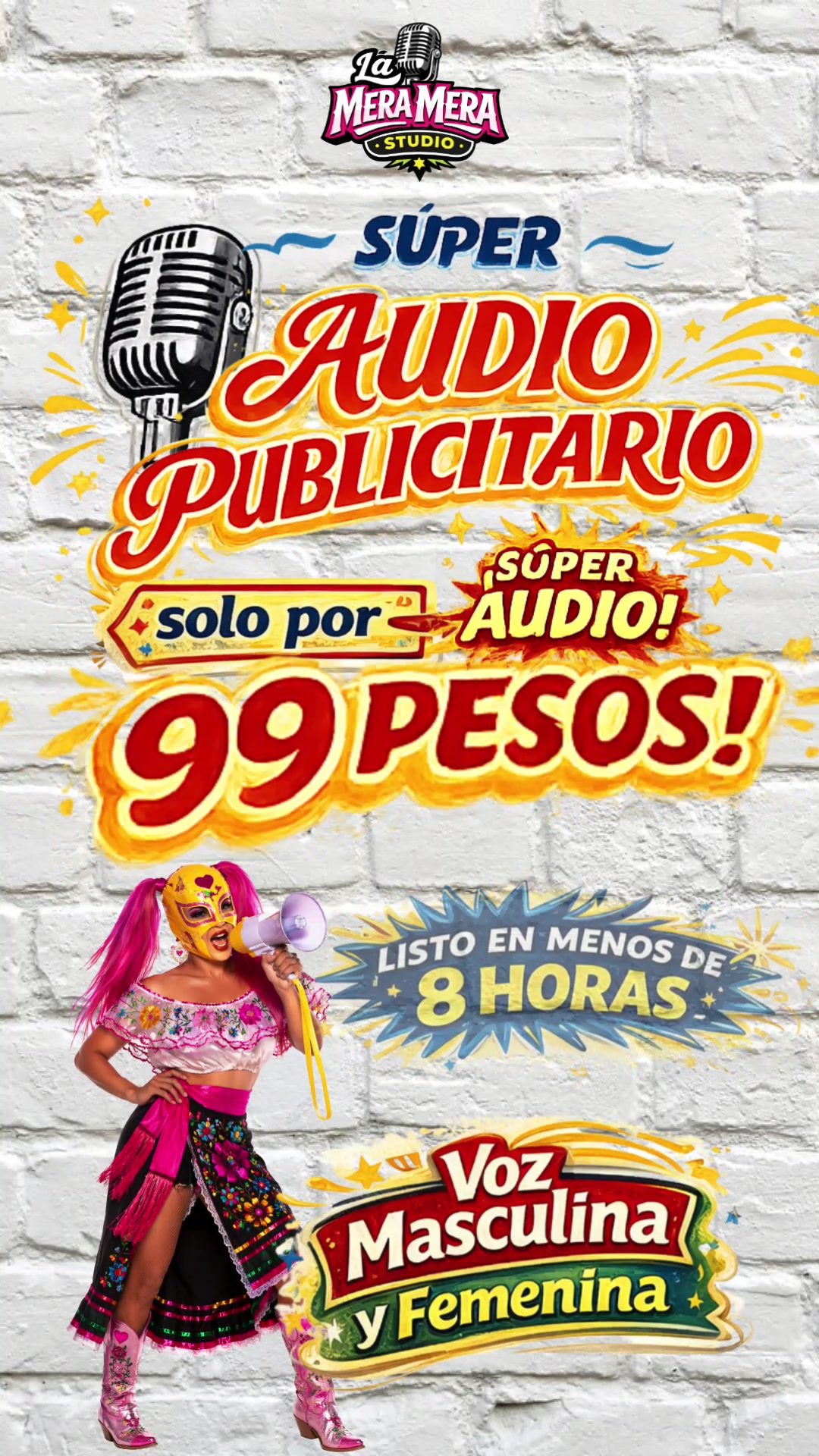 La Mera Mera Studio Facebook ad: AUDIO PUBLICITARIO ¡POR SOLO $99 PESITOS!