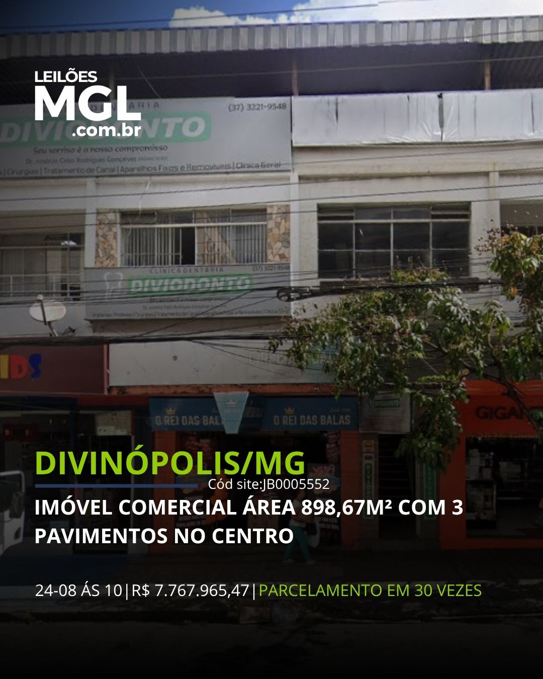 MGL Leilões Facebook ad: Oportunidades de investimento.