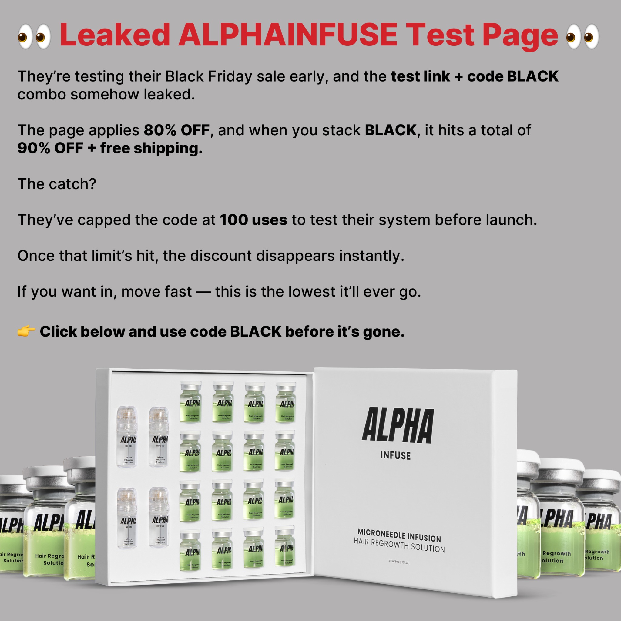Hair Product Deals Facebook ad: Leaked Early Access: 90% OFF + Free Shipping