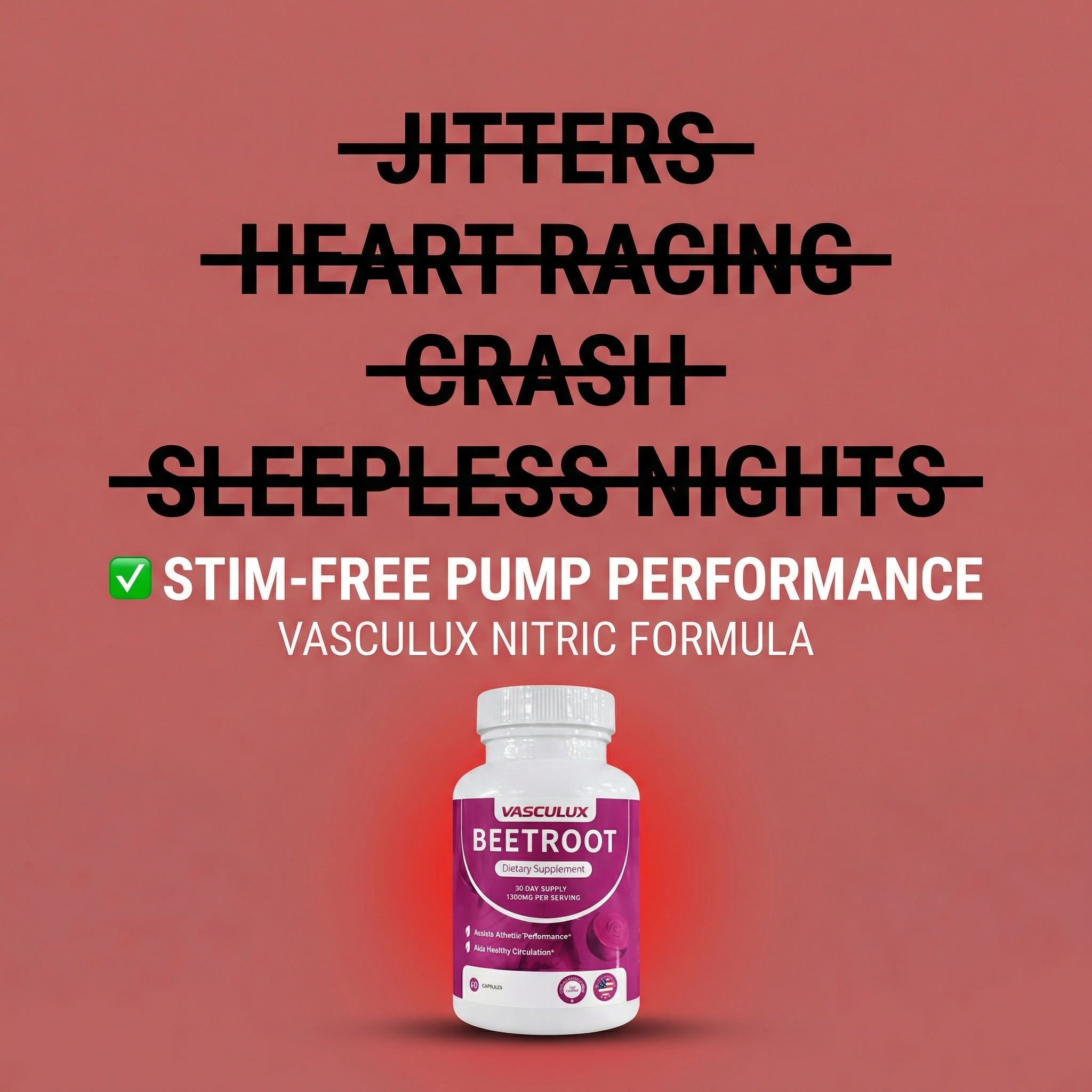 Vasculux Facebook ad: All The Pump. None Of The Panic.