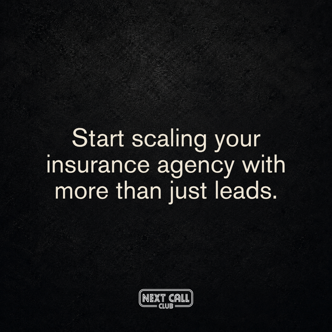 Next Call Club Facebook ad: Lead Management Service for Insurance Agencies.