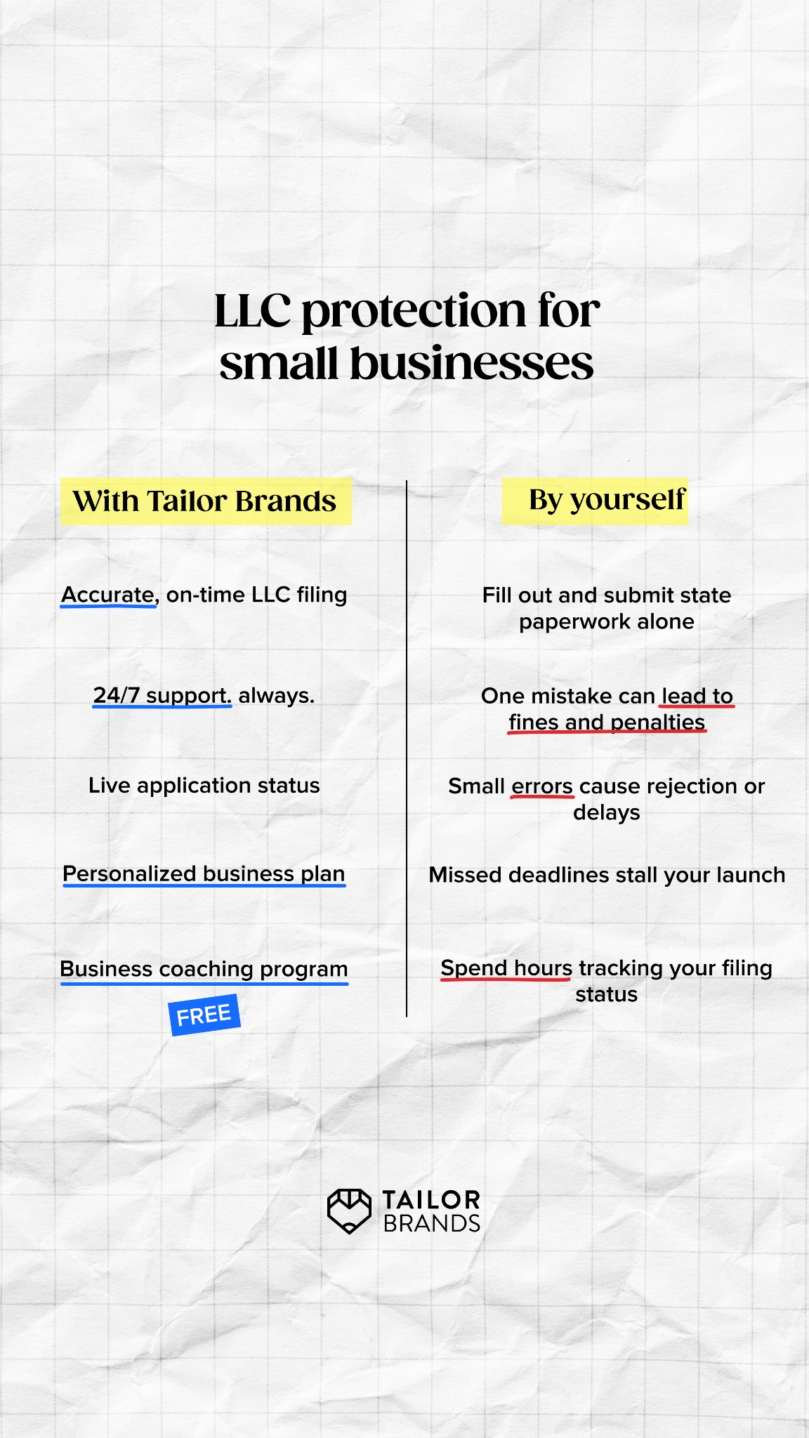 Tailor Brands Facebook ad