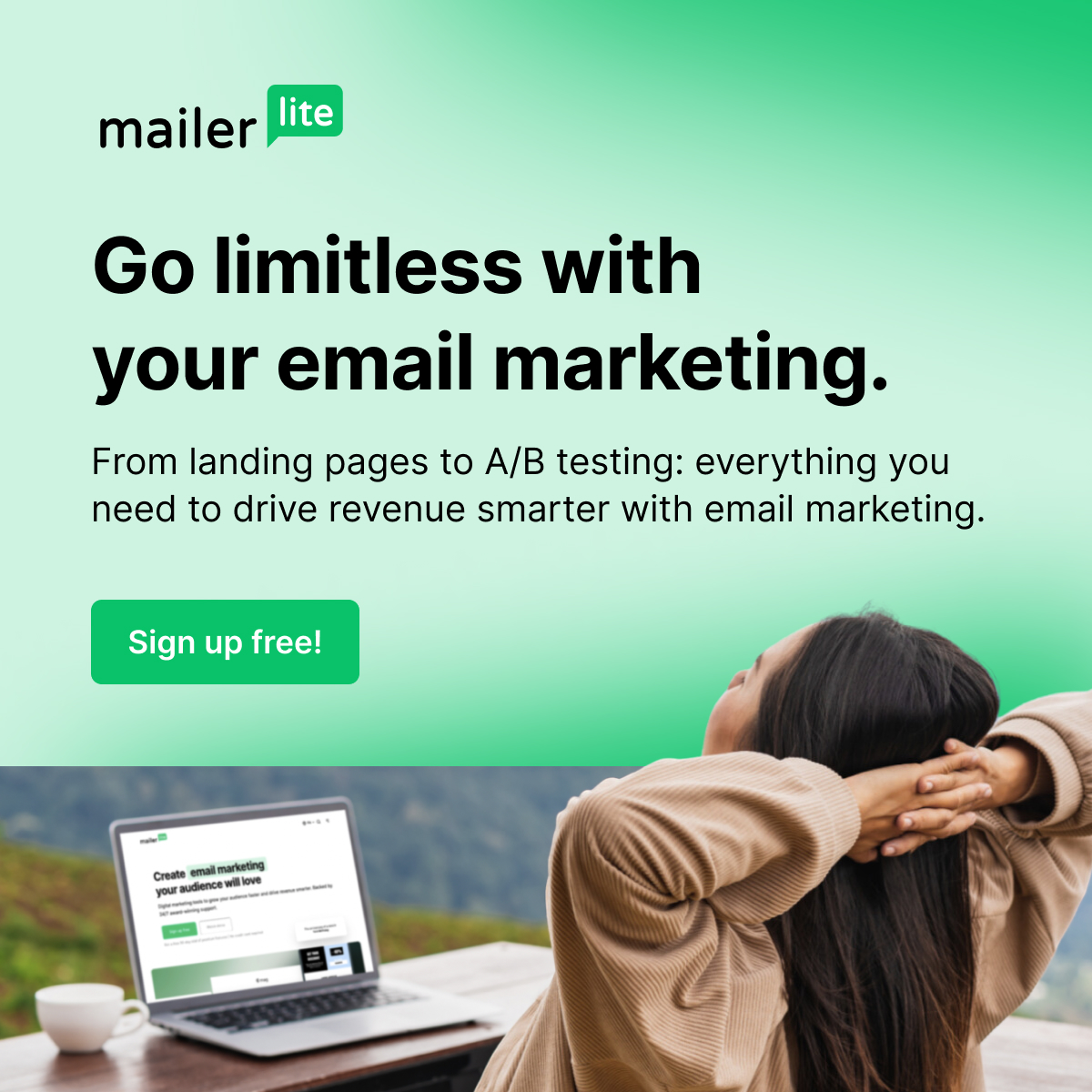 MailerLite Facebook ad