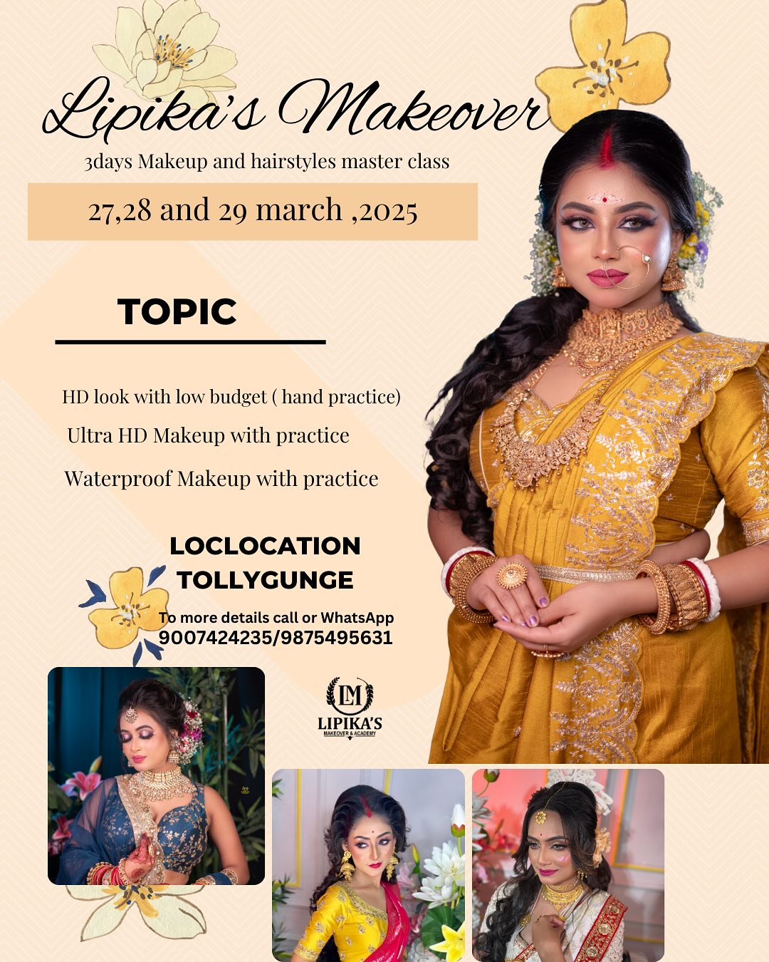 Makeup and Hair artist Lipika gain Facebook ad: Lipika's Makeover & Academy