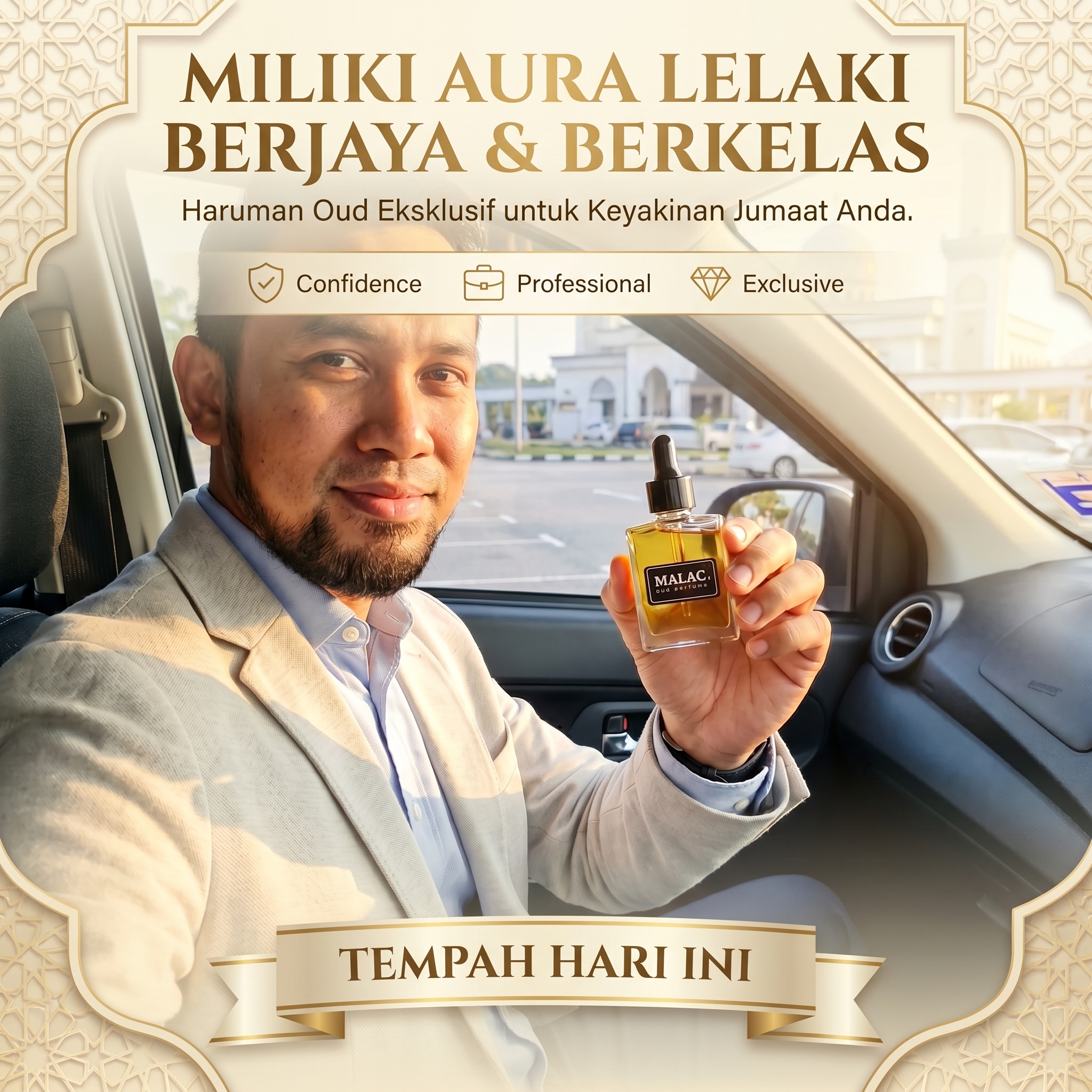 Malac Oud Perfume Facebook ad: Haruman Untuk Lelaki Yang Ada Kelas