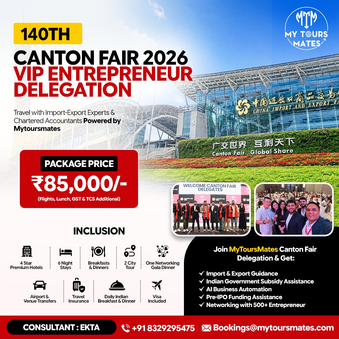 MyToursMates Facebook ad: Canton Fair 2026 VIP Delegation @ ₹85,000