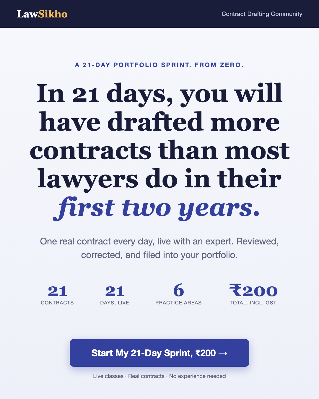 LawSikho Facebook ad