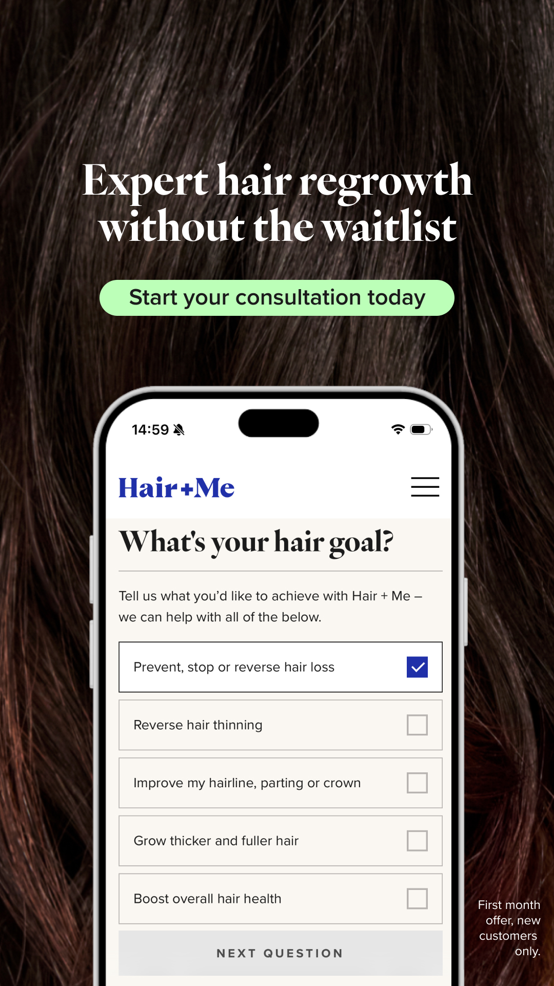 Hair + Me Facebook ad