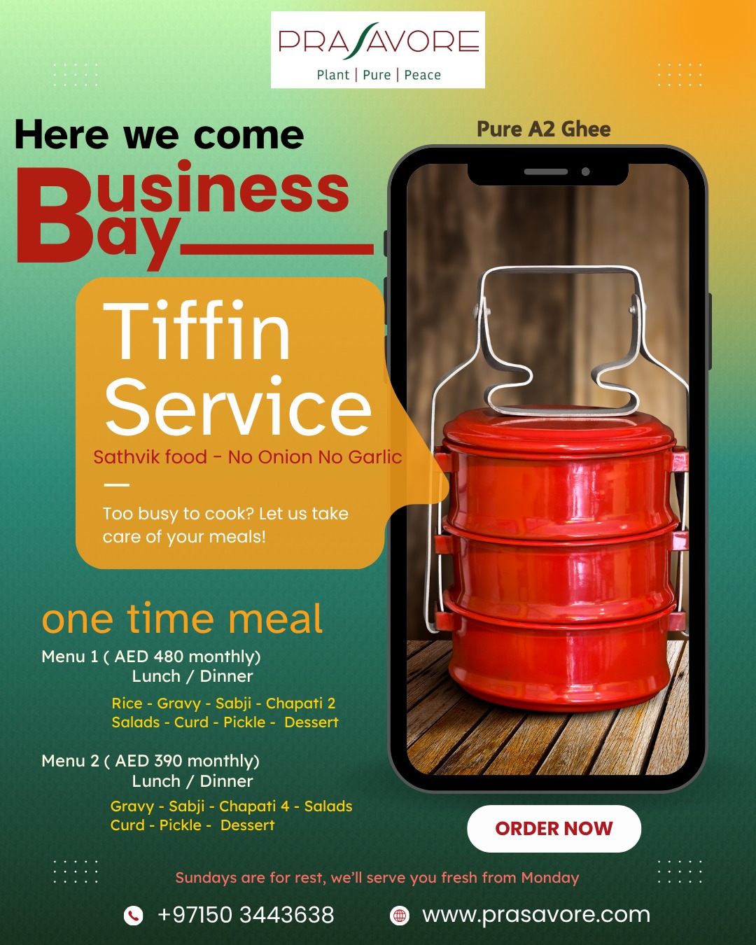 Prasavore Restaurant Facebook ad: Great News, Business Bay!