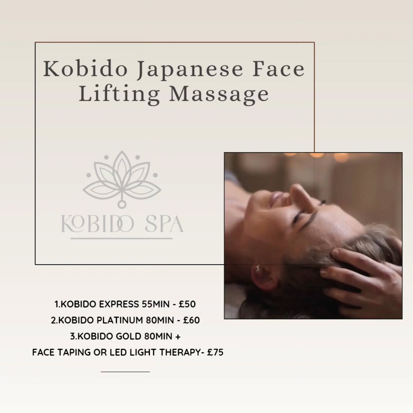 kobido.spa Facebook ad: Kobido is more than a facial massage.