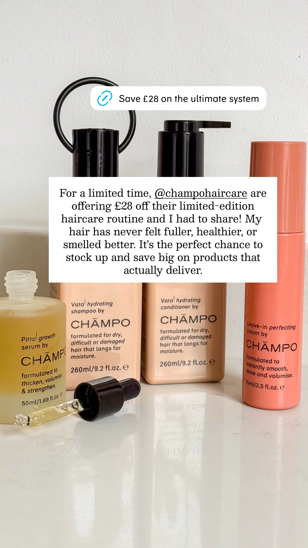 Chāmpo Haircare Facebook ad