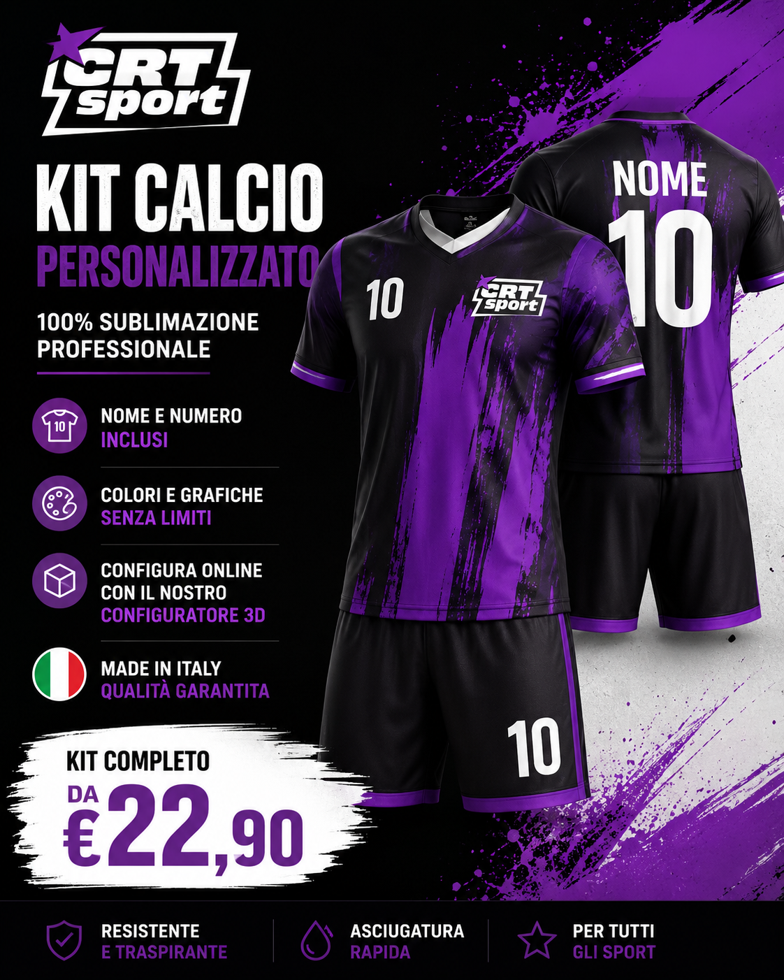 Certosino group Facebook ad: Abbigliamento Sportivo Personalizzato CRT Sport