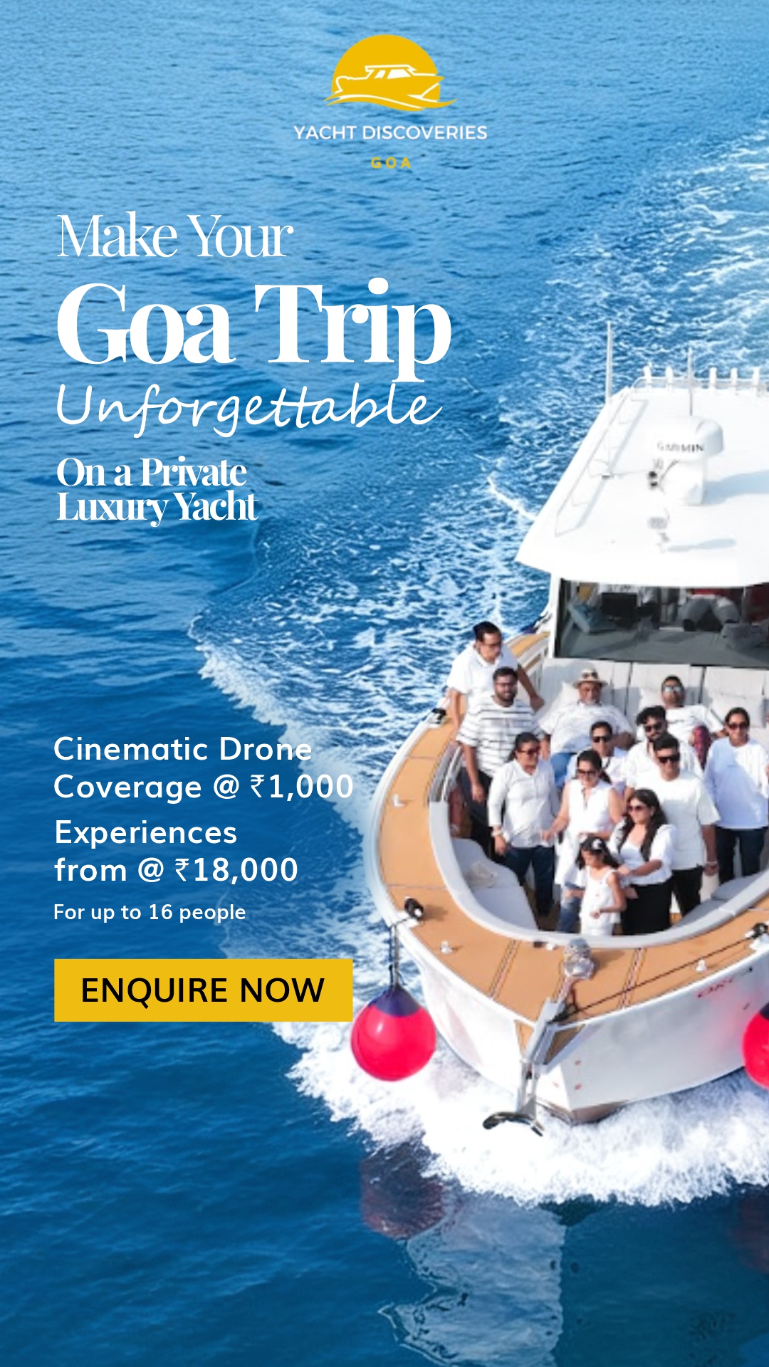 Yacht Discoveries Goa Facebook ad
