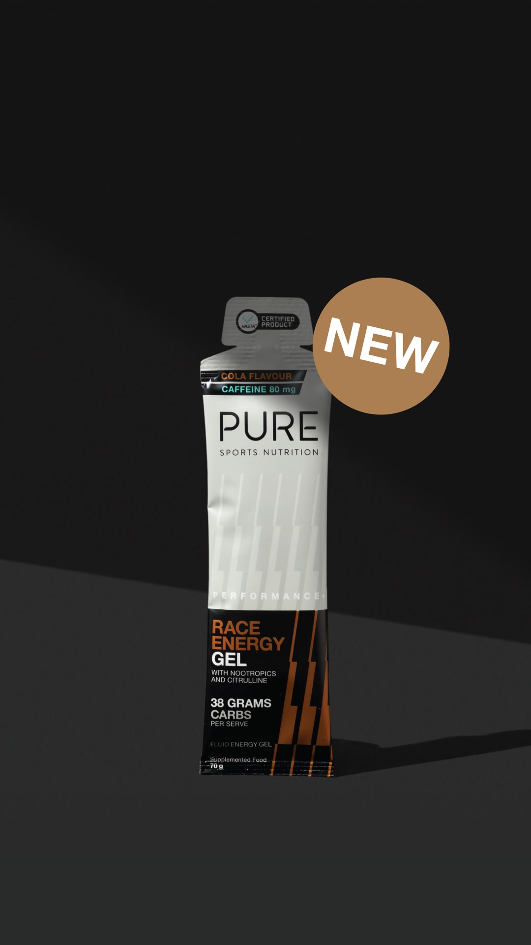 PURE Sports Nutrition Facebook ad: 38g Carbs. Fuelling Performance.