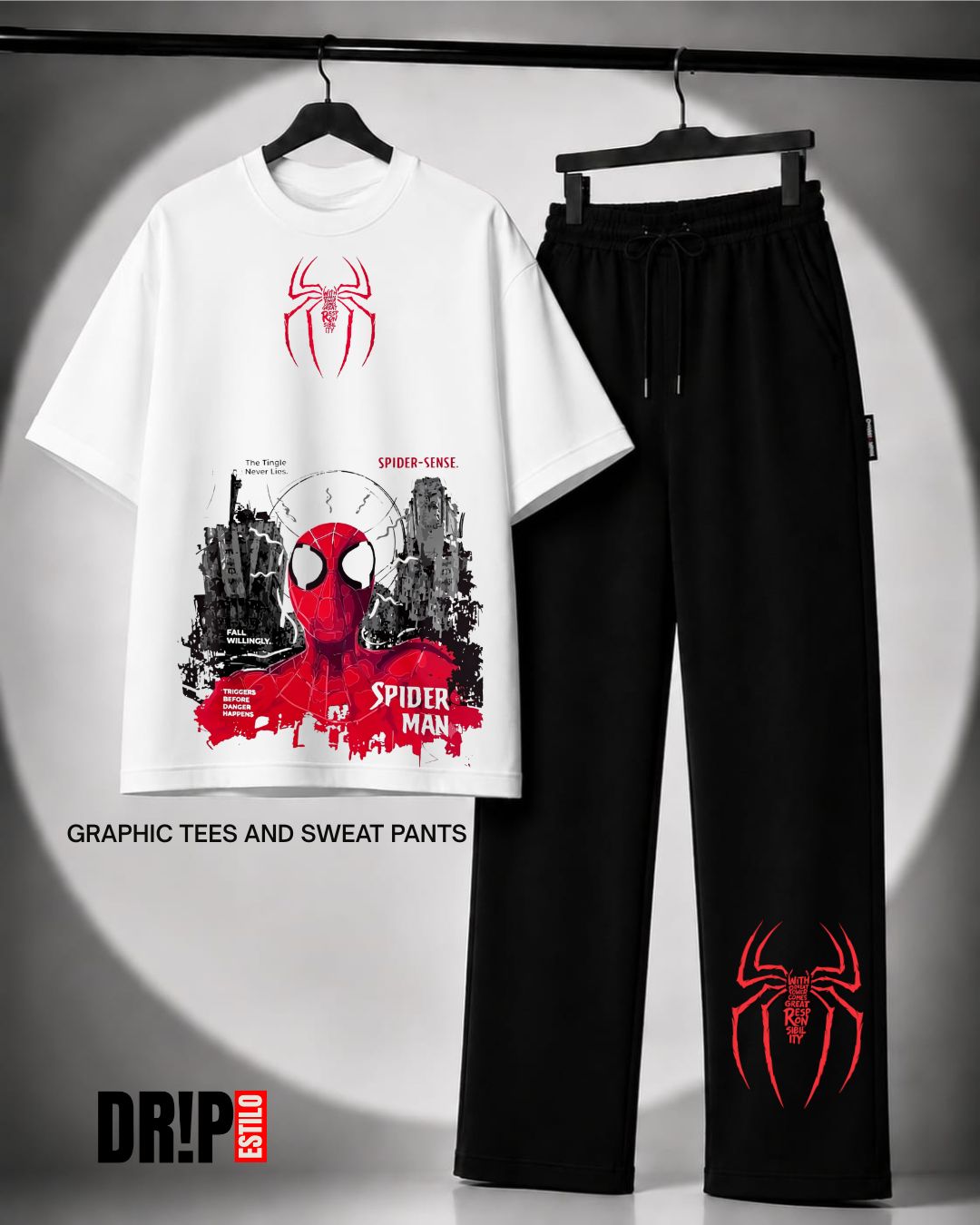 Drip Estilo.Clothing Facebook ad: Superhero-Inspired Graphic Tees & Trousers