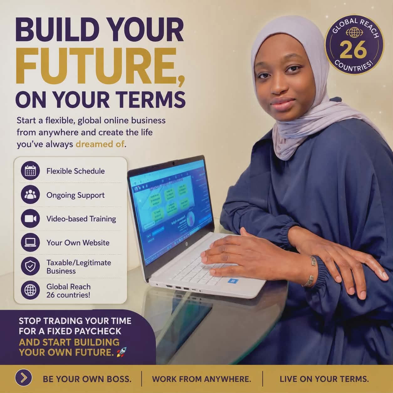 Fatoumata digital business Facebook ad: Start Today!