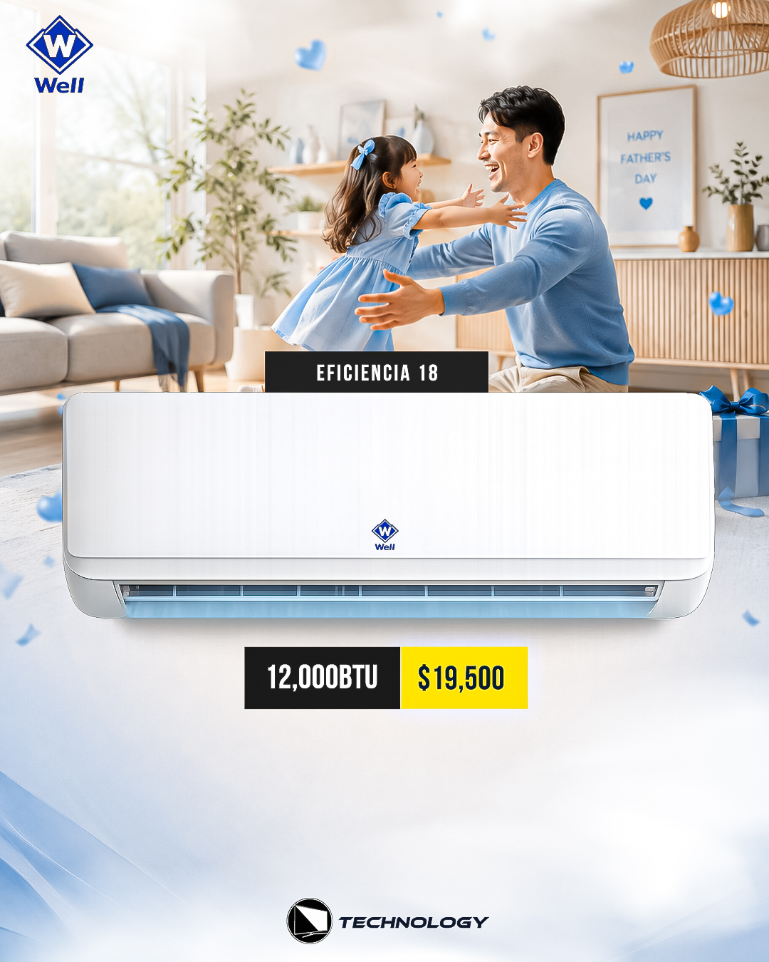 JJR Technology Facebook ad: ¡Enfríate con papá este Día de los