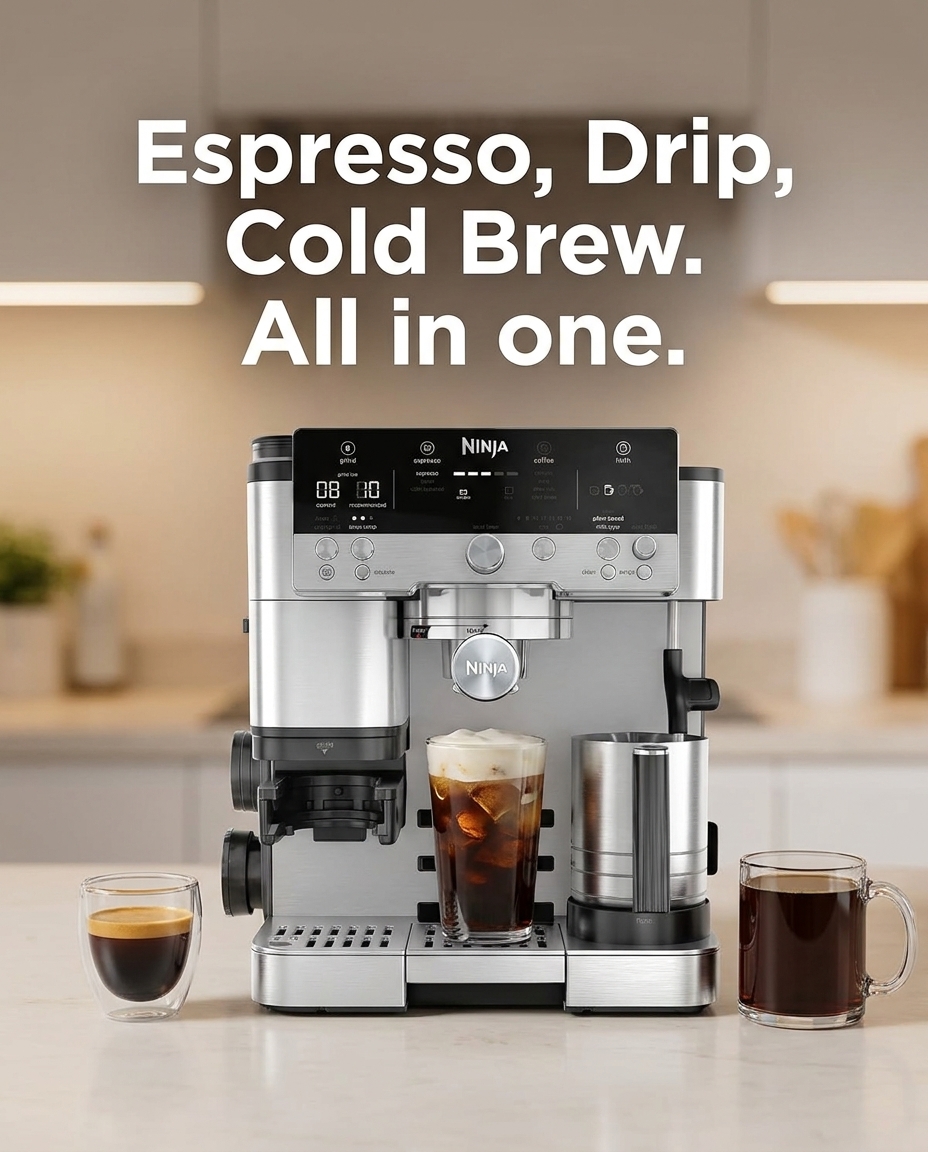Sharon Recommends Facebook ad: Say Goodbye to Three Coffee Makers