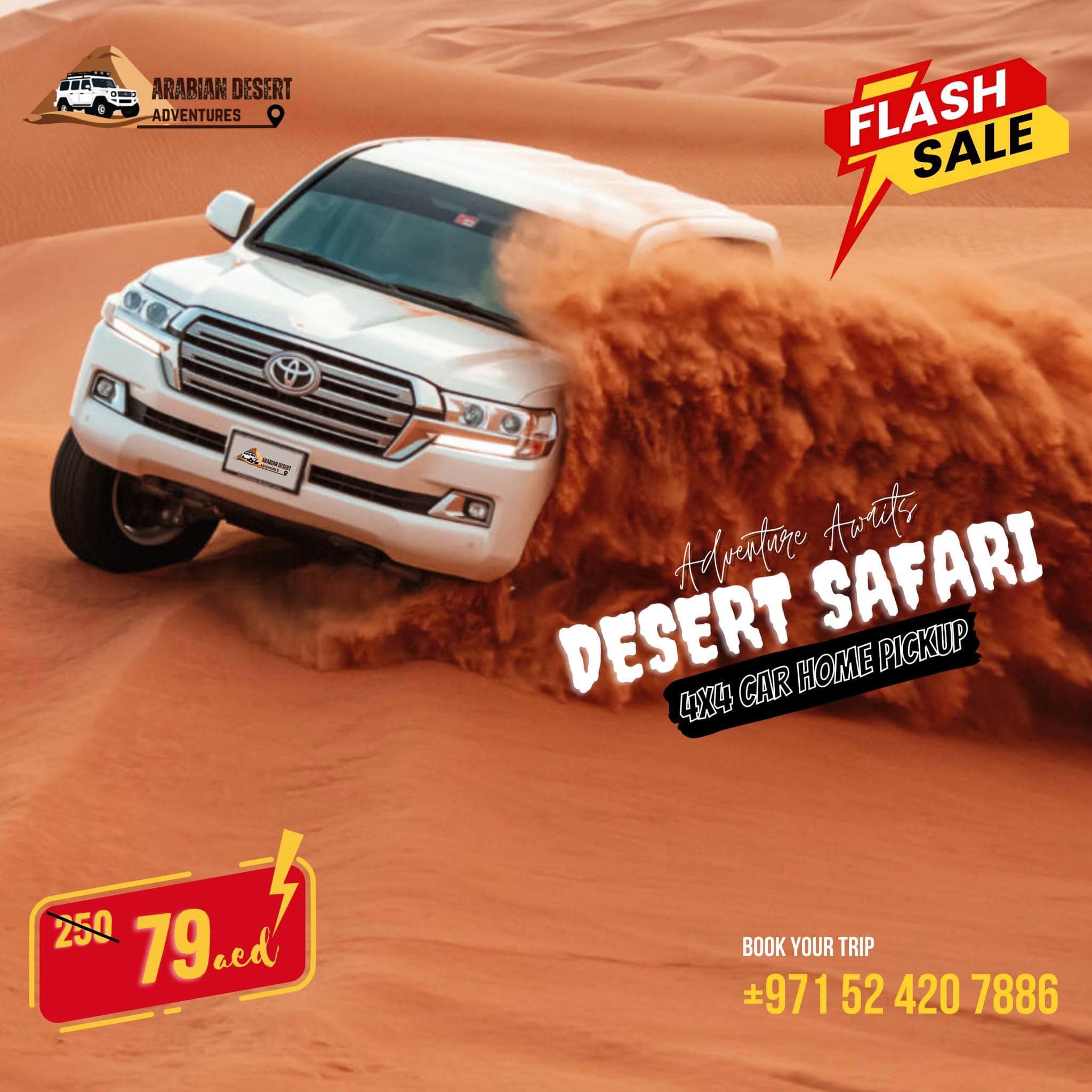 Arabian Desert Adventures Facebook ad: Evening Desert Safari Inclusions