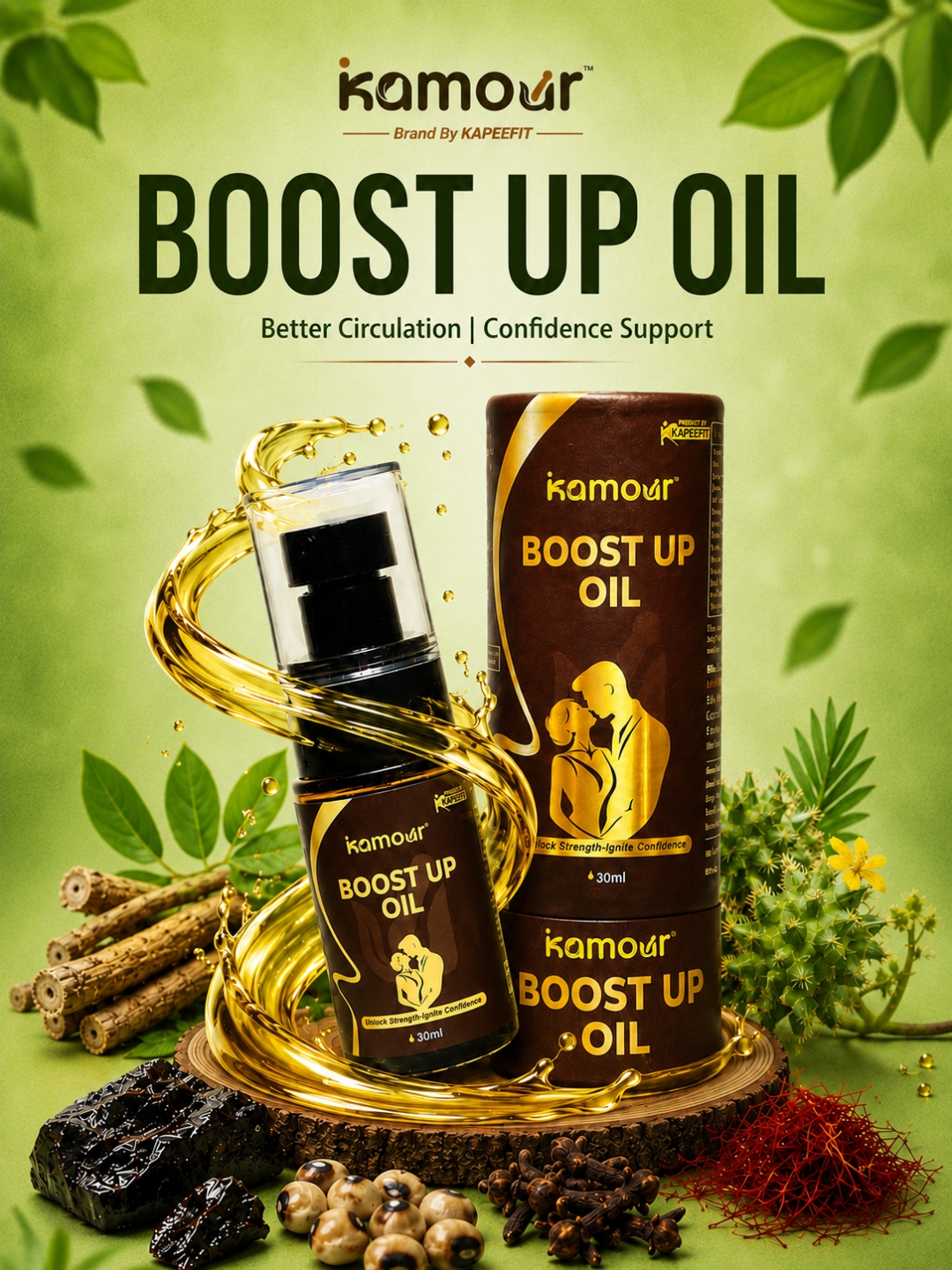 Kamour.in Facebook ad: Kamour Boost Up Oil is a premium Ayurvedic…