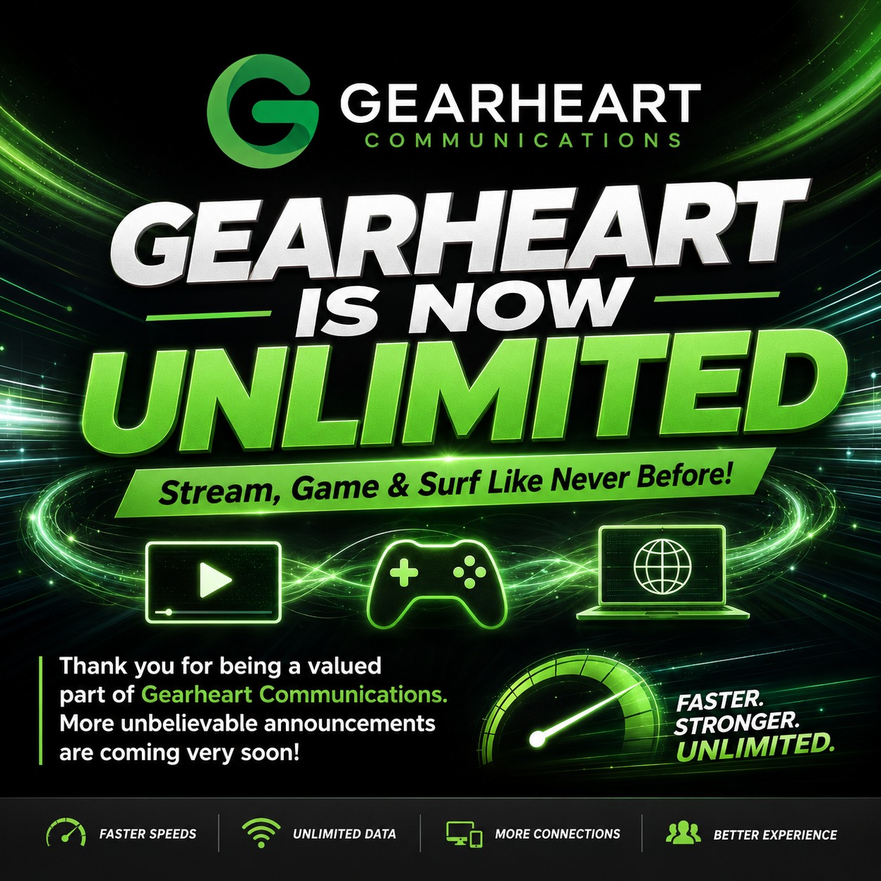 Gearheart Communications - IMCTV Facebook ad: Get Unlimited Internet!