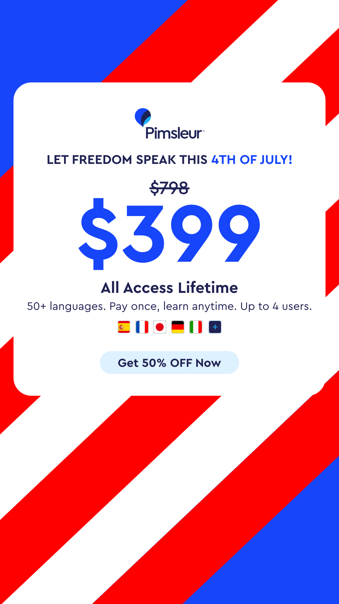 Pimsleur Language Programs Facebook ad