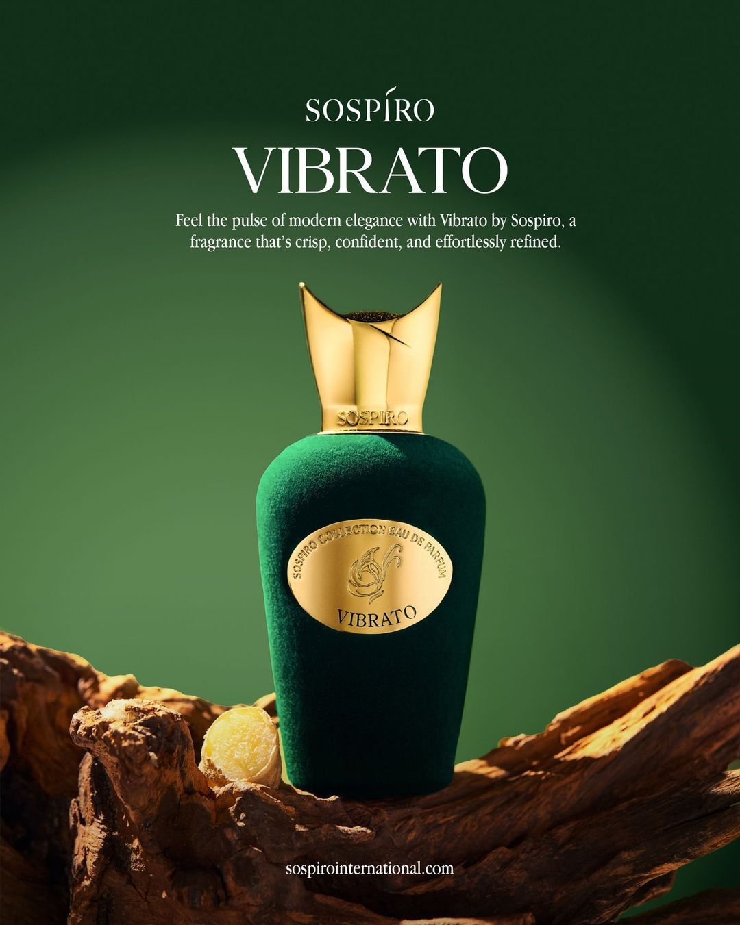 Sospiro International Facebook ad: Vibrato begins with citrus clarity, unfolding into a…
