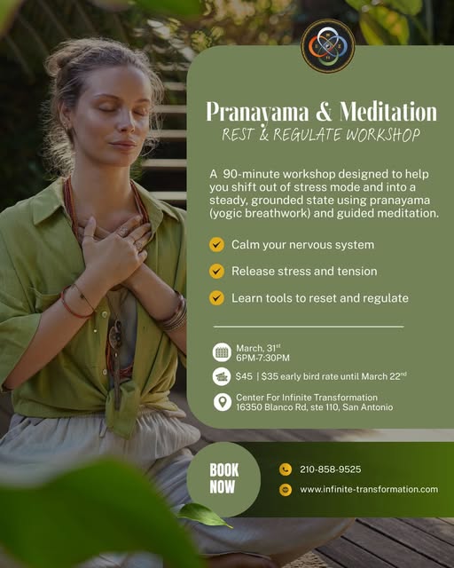 Center For Infinite Transformation Facebook ad: Pranayama & Meditation