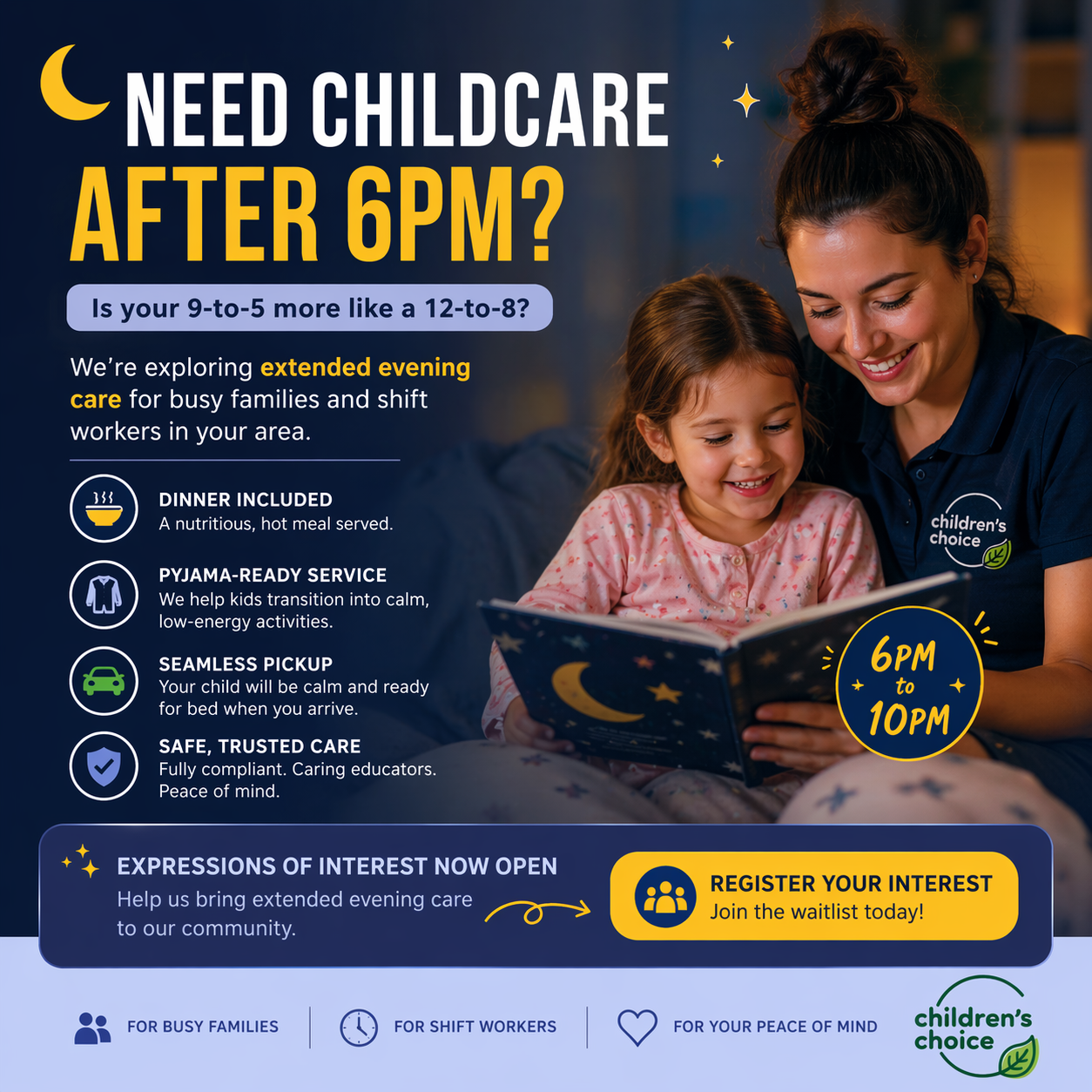 Children's Choice Early Education Centre - Raceview Facebook ad: After Hours Child Care