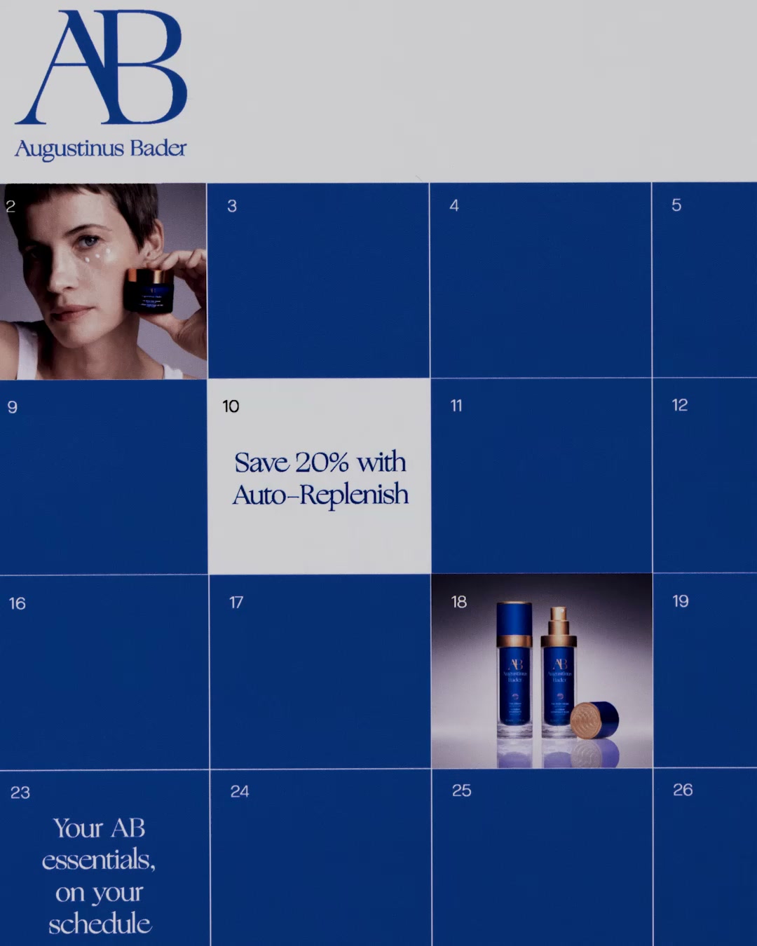 Augustinus Bader Facebook ad: Save 20% with Auto-Replenish