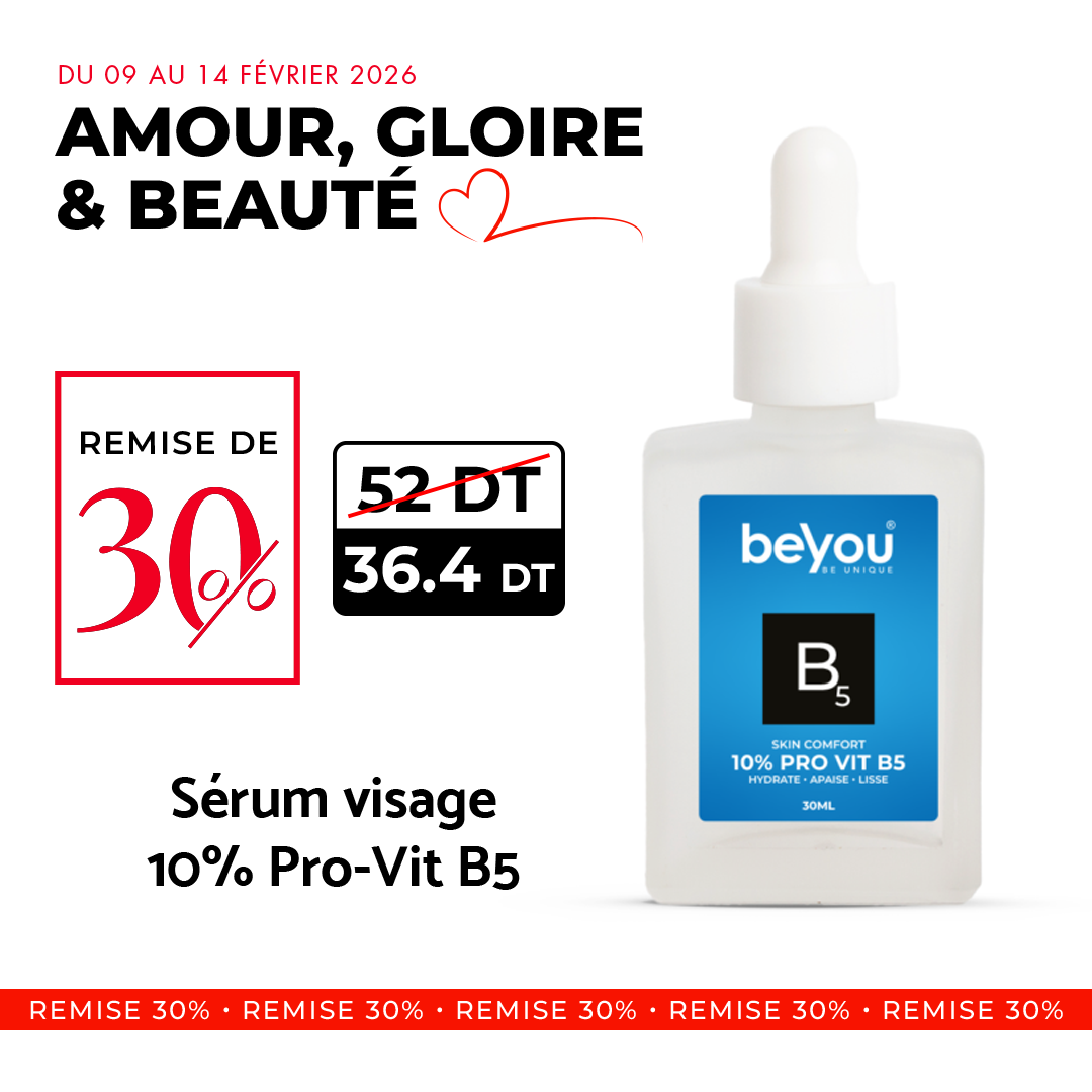 BeYou nature Facebook ad: SรRUM 10% PRO-VIT B5 + ACIDE HYALURONIQUE - BeYou