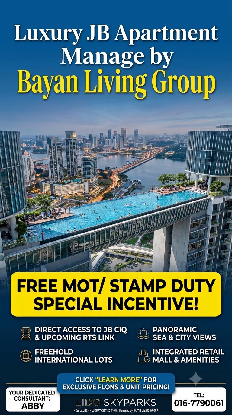 PropNex Abby 帮您实现安家愿望 Facebook ad: Luxury JB Apartment Managed by Bayan Living Group!