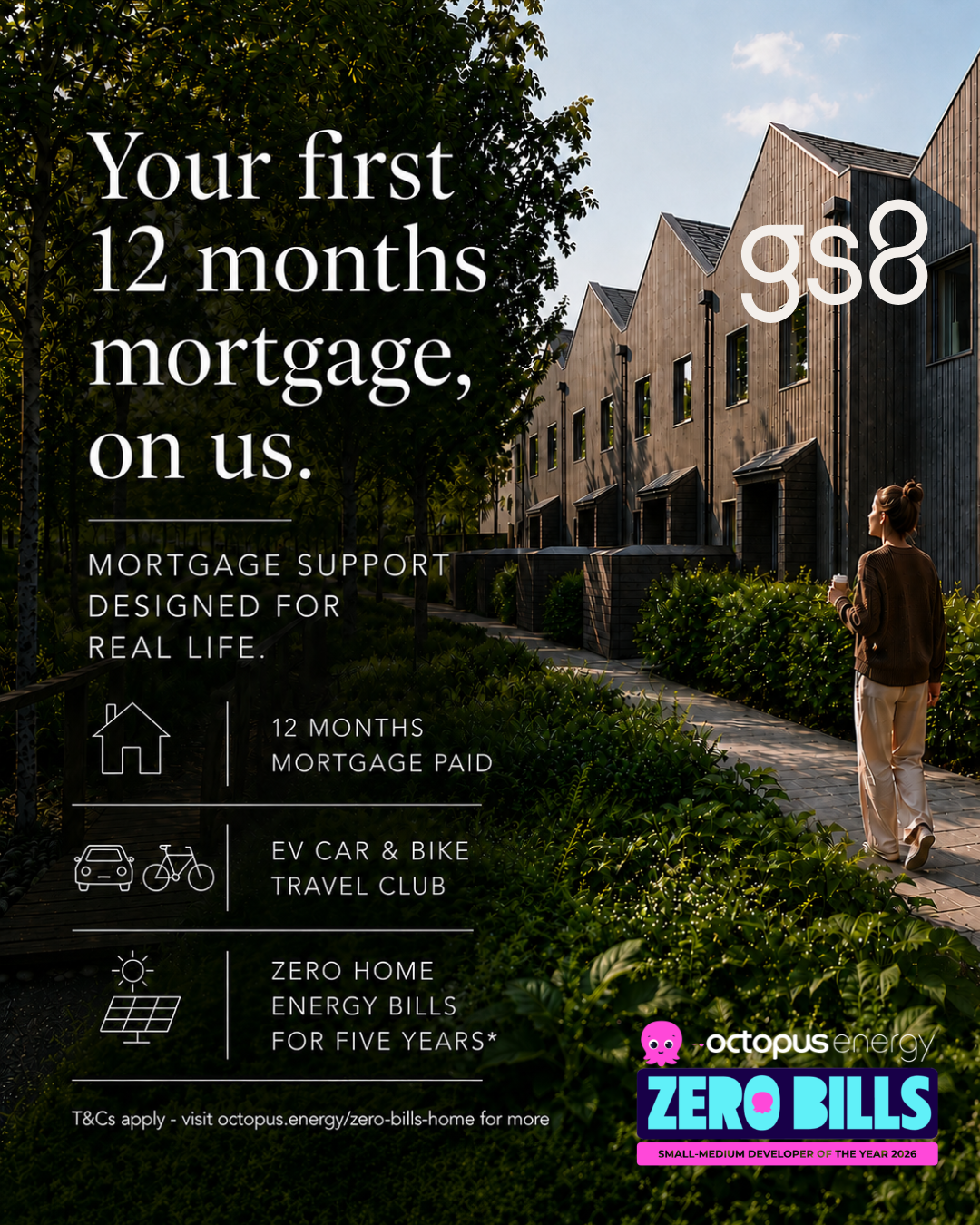 gs8 Facebook ad: 12 Months Mortgage Paid. By gs8.