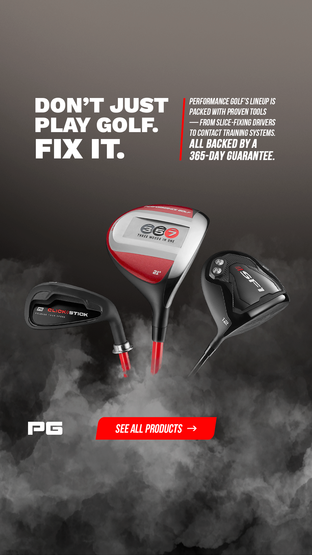 Performance Golf Facebook ad
