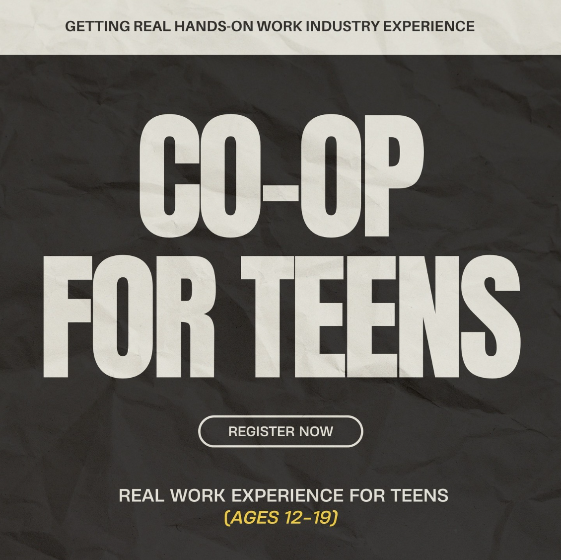 Starter School Facebook ad: Alternative Work Experience for Teens